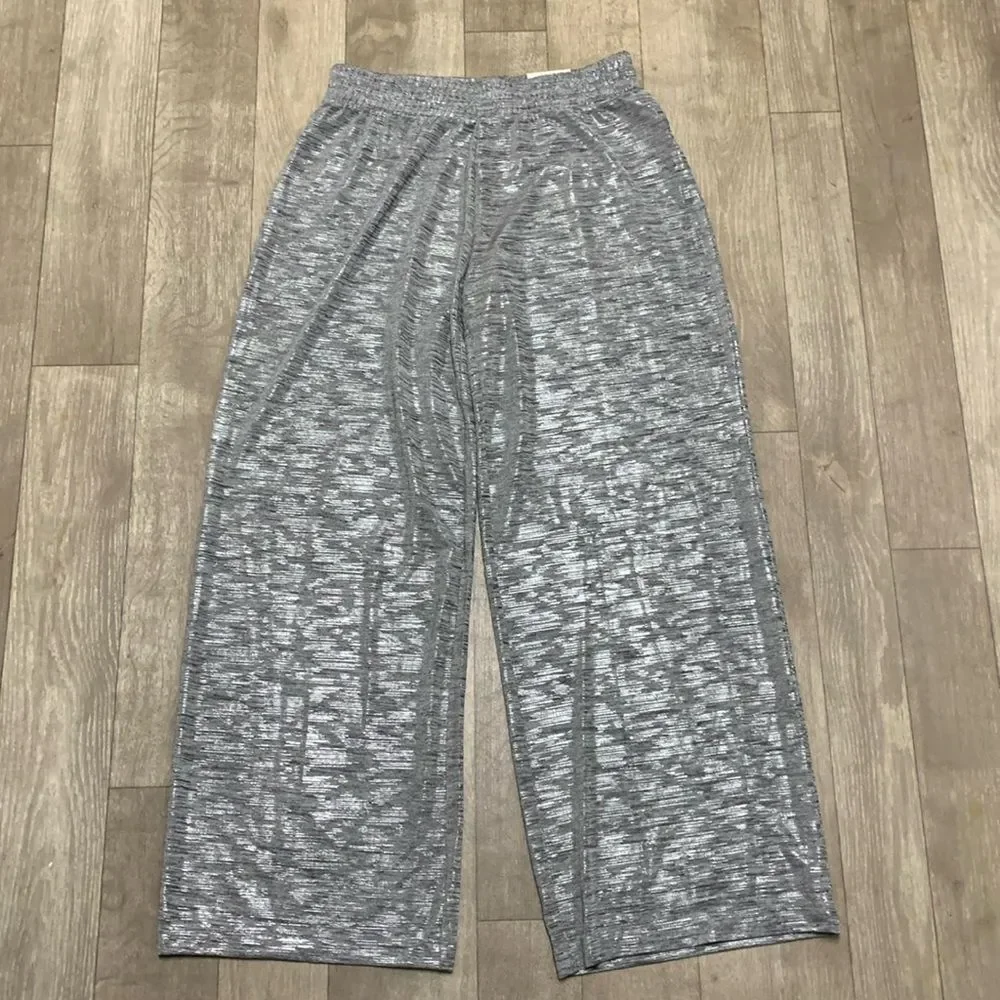 NWT JM Collection Gray Silver Wide Leg Comfort Lounge Sleep Pajama‎ Pants